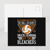 Volleyball - Blockieren Sie den Ball so hart Postkarte (Vorne/Hinten)