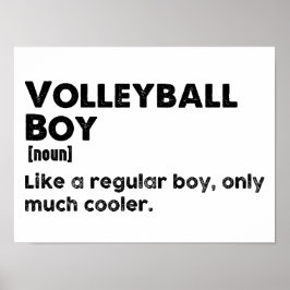 Volleyball Boy Funny Definition Poster