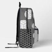 Volleyball Boys Grau Team Logo Bedruckter Rucksack (Links)