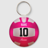 Volleyball-Bright Pink anpassen Schlüsselanhänger (Vorderseite)