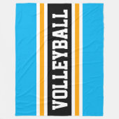 VOLLEYBALL Bright Sky Blue Yellow Black Stripes Fleecedecke (Vorderseite)