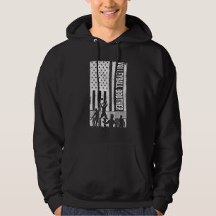 Volleyball Bruder USA Flagge Volleyball Team Fan V Hoodie