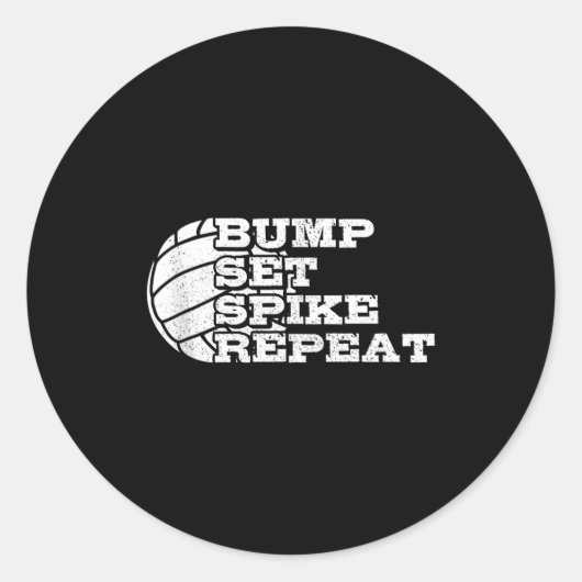Volleyball Bump Set Ske Repeat Beach Volleyball Gi Runder Aufkleber (Vorderseite)