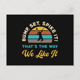 Volleyball Bump Set Spiegelung Es Volleyball Spiel Postkarte