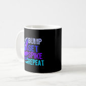 Volleyball Bump Set Spike Repeat Blue Lila N Kaffeetasse (Vorderseite Links)