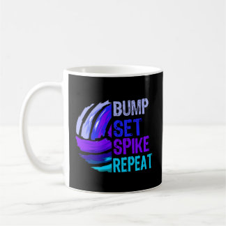 Volleyball Bump Set Spike Repeat Blue Lila N Kaffeetasse