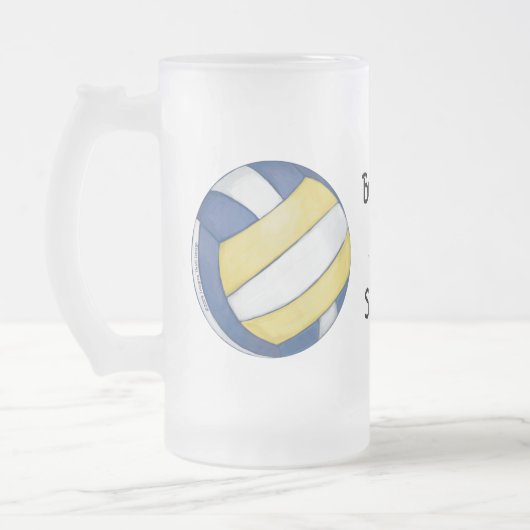 Volleyball-Bump, Set, Spike-Tasse Mattglas Bierglas (Links)