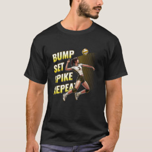 Volleyball Bump Set Spike Wiederholung Banana Gelb T-Shirt