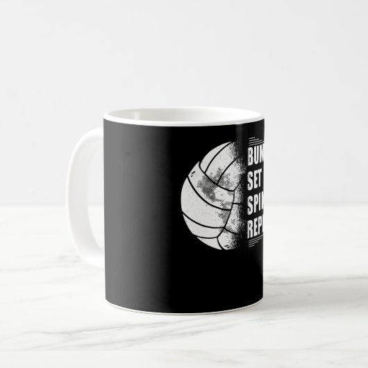 Volleyball Bump Set Spike Wiederholung Kaffeetasse (Vorderseite Links)