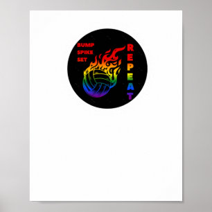 Volleyball Bump Spike Set wiederholen Poster