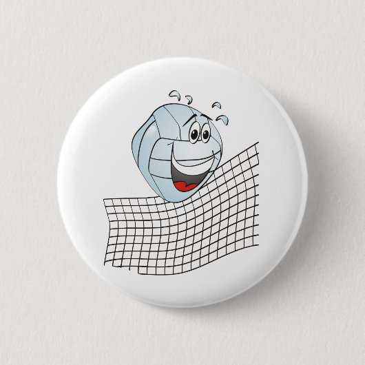Volleyball-Cartoon Button (Vorderseite)