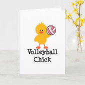 Volleyball Chick Grußkarte Karte (Gelbe Blume)