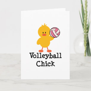 Volleyball Chick Grußkarte Karte