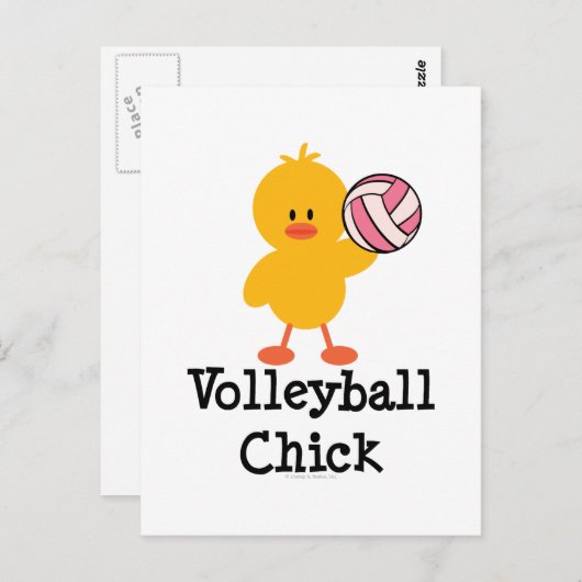 Volleyball Chick Postcard Postkarte (Vorne/Hinten)