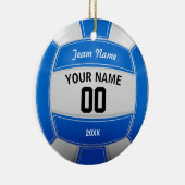 Volleyball Christmas Blue Keramik Ornament (Rechts)