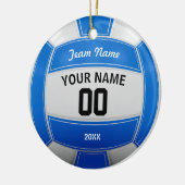 Volleyball Christmas Blue Keramik Ornament (Links)