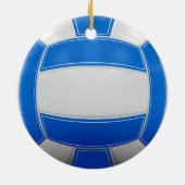 Volleyball Christmas Blue Keramik Ornament (Hinten)