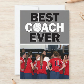 Volleyball Coach Best je Custom Foto Vielen Dank Dankeskarte