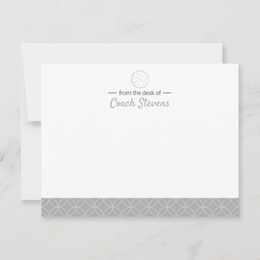 Volleyball Coach Black Gray Mens Stationierung Einladung (Vorderseite)