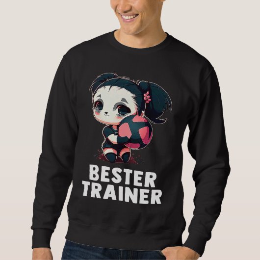 Volleyball coach  cute panda girl volleyball sweatshirt (Vorderseite)
