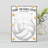 Volleyball coach gift card holder thank you einladung (Stehend Vorderseite)
