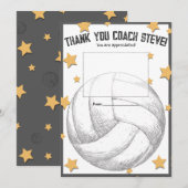 Volleyball coach gift card holder thank you einladung (Vorne/Hinten)