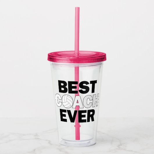 Volleyball Coach ist der beste Trainer für Spaß be Acryltrinkbecher (Vorderseite)