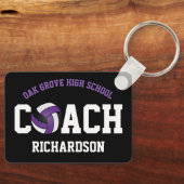 Volleyball Coach with Player's Names - Purple Schlüsselanhänger (Vorderseite)