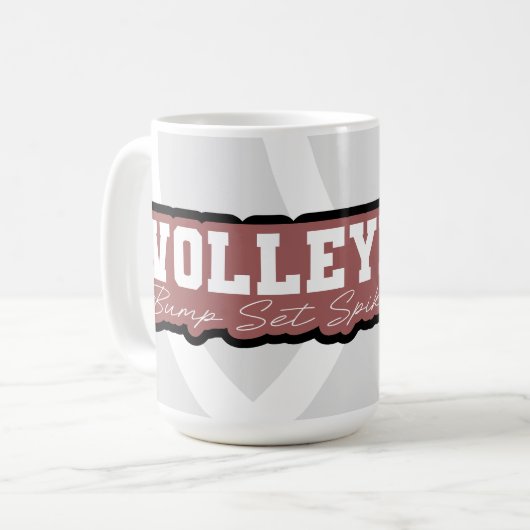 Volleyball Coffee Tasse Anpassbare Farben (Vorderseite Links)