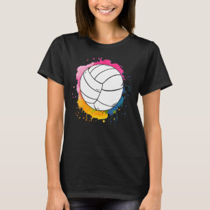 Volleyball Color Splash Ball Bunte Volleyball T-Shirt