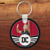 Volleyball Custom Photo and Numbers or Text Schlüsselanhänger (Rückseite)