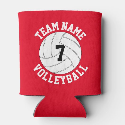 Volleyball Custom Team Name & Spielnummer Sport Dosenkühler (Rückseite)