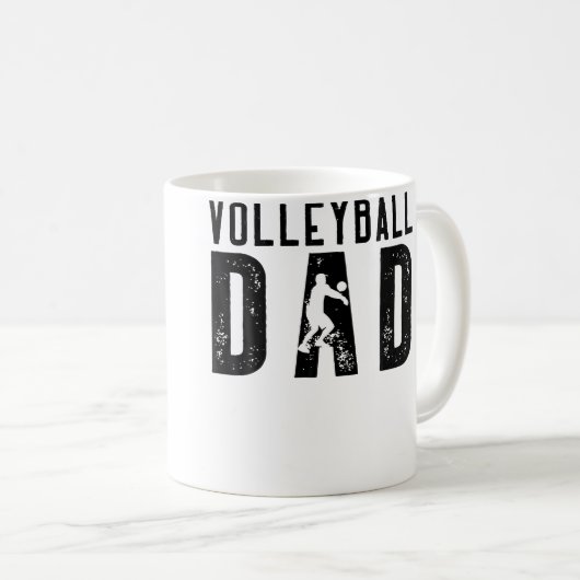 Volleyball Dad For Men Family Matching Funny Volle Kaffeetasse (VorderseiteRechts)