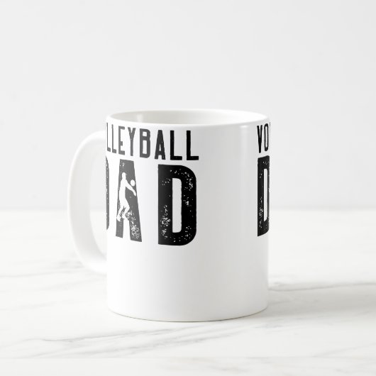 Volleyball Dad For Men Family Matching Funny Volle Kaffeetasse (Vorderseite Links)