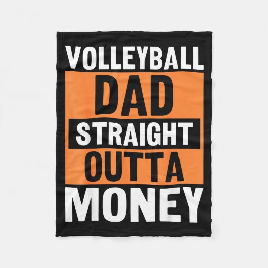 Volleyball Dad Straight Outta Money Funny Srts Par Fleecedecke (Vorderseite)