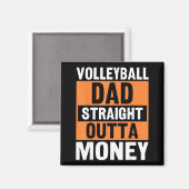 Volleyball Dad Straight Outta Money Funny Srts Par Magnet (Vorderseite/Rückseite)