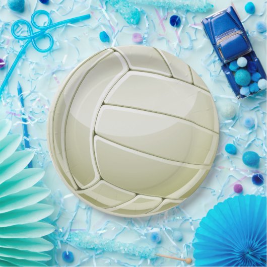 Volleyball Design Paper Party Plate Pappteller (Party)
