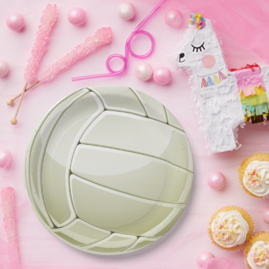 Volleyball Design Paper Party Plate Pappteller (Party)