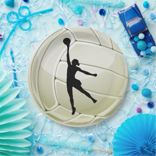 Volleyball Design Paper Party Plate Pappteller (Party)