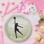 Volleyball Design Paper Party Plate Pappteller (Party)