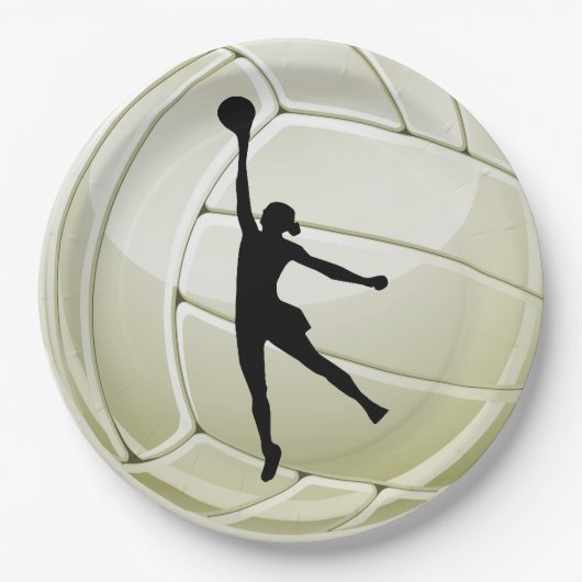 Volleyball Design Paper Party Plate Pappteller (Vorderseite)