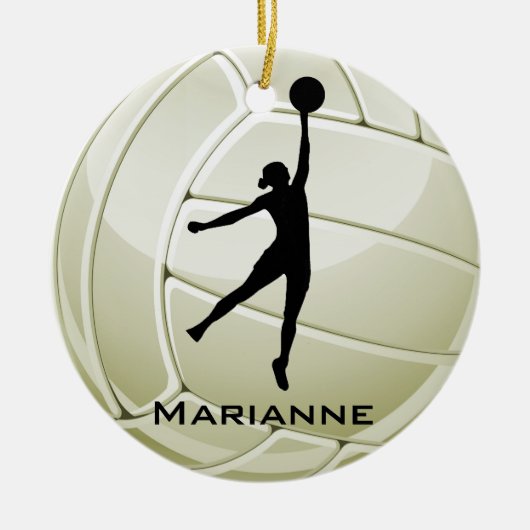 Volleyball Design Round Ornament (Vorne)