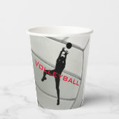 Volleyball-Designpapier-Cup Pappbecher (Rückseite)