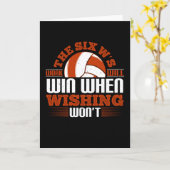 Volleyball - Die Sechs-W-Arbeit wird gewinnen Karte (Gelbe Blume)