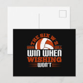 Volleyball - Die Sechs-W-Arbeit wird gewinnen Postkarte (Vorne/Hinten)