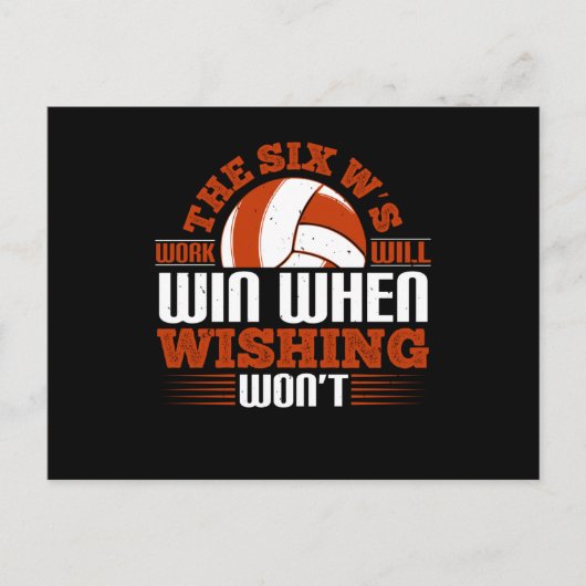 Volleyball - Die Sechs-W-Arbeit wird gewinnen Postkarte (Vorderseite)