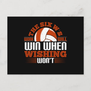 Volleyball - Die Sechs W's Arbeit Wird Siegen Postkarte