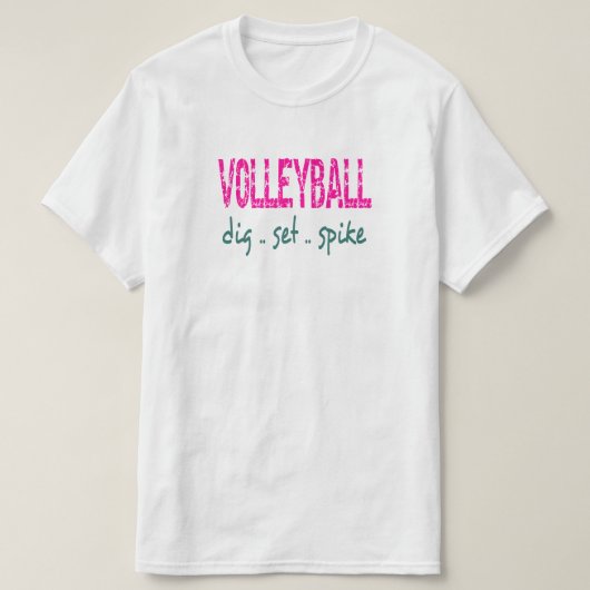Volleyball Dig Set Spike T-Shirt (Design vorne)