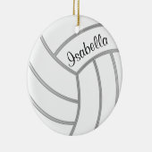 Volleyball - DIY Hintergrundfarbe und Name Keramik Ornament (Rechts)