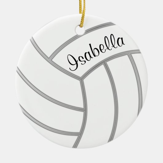 Volleyball - DIY Hintergrundfarbe und Name Keramik Ornament (Vorne)